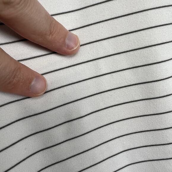 VRST Polo Shirt Mens Size Large Golf Breathable Performance White Striped Office - Picture 6 of 8